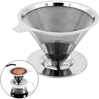 AIYONG Kaffeefilter Wiederverwendbare Kaffeetropfer aus Edelstahl Einzeltassen-Kaffeemaschine 1-2 Tassen, Permanenter Kaffeefilter aus Edelstahl