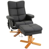 Homcom Massagestuhl Kunstleder 80 x 86 x 99 cm schwarz inkl. Hocker