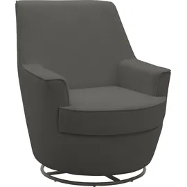 Home Affaire Drehsessel HOME AFFAIRE "HETTY, Drehsessel mit Wippfunktion, Lese-Sessel in Cord und Microfaser", grau (dunkelgrau), B:78cm H:93cm T:88cm, 100% Polyester, Sessel, Drehsessel, mit Federkern, auch im Set mit passendem Hocker