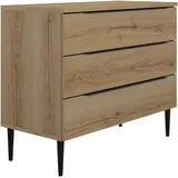 Gami Kommode 3 Schubladen 95 x 78 x 45 cm Braun / Beige