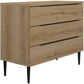 Gami Kommode 3 Schubladen 95 x 78 x 45 cm Braun / Beige