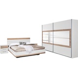RAUCH Schlafzimmer-Set Tarragona, (Set, 4-St), Schwebetürenschrank in 3 Breiten, Bett in 2 Größen und 2 Nachttische weiß