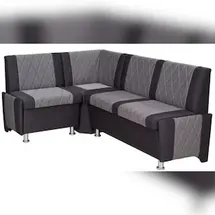 Moderne Eckbank, Polsterecke, Truhenbank mit Stauraum „Polin“ Grau, variable Montage