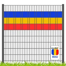 zaunzu Sichtschutzstreifen Fanartikel für Rumänien Doppelstabmatten Volle Streifenbreite