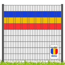 zaunzu Sichtschutzstreifen Fanartikel für Rumänien Doppelstabmatten Volle Streifenbreite
