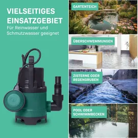 VONROC Tauchpumpe Schmutzwasserpumpe 400W - 8000l/h - Wasserpumpe Keller