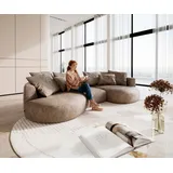 DeLife Sofa Edina Mikrofaser Taupe Vintage 330x170 cm