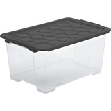 Evo Safe Keeping Aufbewahrungsbox 44l mit Deckel, lebensmittelechter Kunststoff (PP) BPA-frei, anthrazit, 44l (59.0 x 39.5 x 28.0 cm)