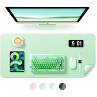 BUBM Schreibtischunterlage 90x43cm, PU Leder Desk Mat für Homeoffice & Gaming, Rutschfeste Schreibunterlage, Wasserdichte Schreibtischunterlagen & Schreibtischmatte für Büro