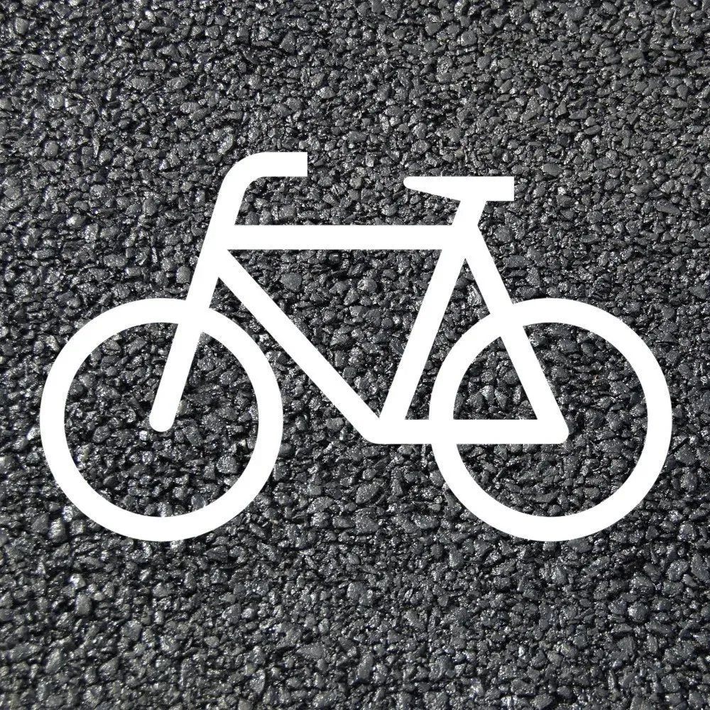 BORNIT Piktogramm Radfahrer (RMS), weiß - 2000x1750mm, 2Stück