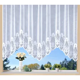 WECKBRODT Gardine WECKBRODT "Weimar" Gr. 7, weiß, B:750cm H:145cm, Jacquard, Polyester, Gardinen, Gardine, Jacquard, Bogenstore, floral, Halbtransparent, Sockel, Bordüre, Store