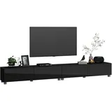 4housedesign® TV Board Lowboard Hängend | Fernsehschrank tv Sideboard Wohnzimmer | Lowboard Wohnzimmer fernsehregal tv Board Hängend tv Shrank tv 55 Zoll - TV Lowboard Schwarz 240cm