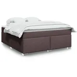 vidaXL Boxspringbett mit Matratze Dunkelbraun 180x200 cm Stoff