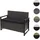 MCW MCW-F39 2er Sitzbank 120 x 60 x 85 cm Grau