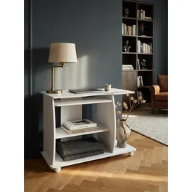 KADIMA DESIGN Computertisch GRASSE rollbar 90 x 71 x 50 cm mit Tastaturauszug, Laptop Tisch auf feststellbaren Rollen, PC-Tisch mit Drucker-Ablage