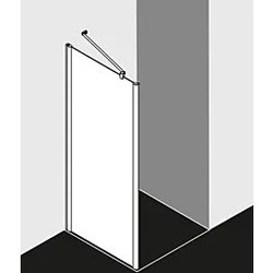 Kermi Pega Seitenwand PETWD10320VAK 103x200cm, silber hochglanz, ESG klar, auf Duschplatz