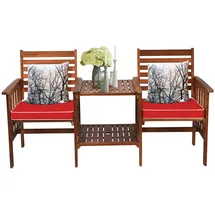 Costway Gartenbank 165 x 65 x 88 cm Braun/Rot