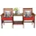 Costway Gartenbank 165 x 65 x 88 cm Braun/Rot