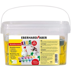 Eberhard Faber Modelliermasse EFA PLAST classic Kids 2kg weiß im Eimer inkl. 14 Farben (Spar-Set), Ideal für Ostern zum Basteln weiß