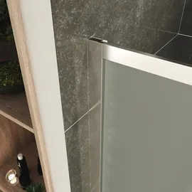 iflair Diana Eckdusche mit Schiebetür rechts 90 x 100 cm satiniert Sicherheitsglas DK77