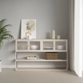 [en.casa] Vitrine Säkylä 150 x 38 x 90 cm Kamelfarben