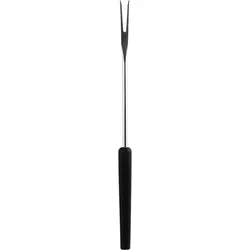 Fonduegabel SWISSMAR, schwarz (silber, schwarz), 6 tlg., Edelstahl, Essgabeln, Edelstahl 18/8, hitzebeständer Griff
