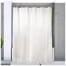 Spirella Magic Ausziehbare Duschvorhangstange, verchromtes Aluminium, 125 x 220 cm, Durchmesser 21 mm, Weiß