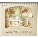 Rice Baby Geschirrset, 4-teilig, Crème Sweet Jungle Print