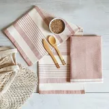 framsohn frottier Geschirrtuch FRAMSOHN FROTTIER "Modern Living Streifen, aus 100% Baumwolle", rosa (rosa, altrosa), B:50cm L:70cm, 100% Baumwolle, Geschirrtücher, Geschirrtuch Wischtuch, dichte Feinwebung, in Österreich hergestellt, 50x70 cm
