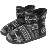 Strickpantoffeln Herren Junge Hausschuhe Winter Gestrickte Strickpantoffeln Rutschfest Verdickt Hüttenschuhe Retro Filzpantoffel Homeboots Baumwolle Hüttenstiefel Warm Weich Hausstiefel Outdoor Indoor - 48 EU