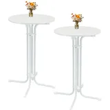 Trutzholm 2x Stehtisch klappbar Ø 70 cm Höhe 110 cm Stahl Gastrotisch Partytisch Bistrotisch in Weiß