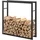 [en.casa] Kaminholzregal Täby Metall 100 x 25 x 100 cm Schwarz