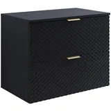 Badplaats Waschbeckenunterschrank Borneo 2 Schubladen 80 x 63 cm Matt Schwarz