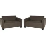 MCW Sofa-Garnitur Couch-Garnitur 2x 2er Sofa Moncalieri Stoff/Textil ~ braun