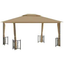 vidaXL Pavillon 318545 3 x 4 m taupe inkl. Seitenwänden/Doppeldach