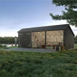 PLUS Multi Gartenhaus 15,5 m2 - 3 Module Doppeltür & offene Fassade m. Dachpappe / Aluleisten