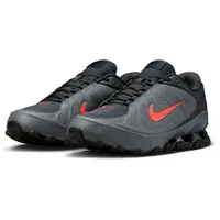 Sneaker NIKE SPORTSWEAR "Reax 8", Herren, Gr. 40, grau (smoke grau, bright crimson, schwarz), Synthetik, Schuhe Sneaker, inspiriert vom Design des Nike Shox