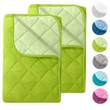 Wometo 2 Stück Microfaser Sommer Steppbett im Wende-Design 135x200 – grün und hellgrün Kochfest 95° Leichtsteppbett I ohne Bezug verwendbar I 2er Set