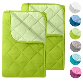 Wometo 2 Stück Microfaser Sommer Steppbett im Wende-Design 135x200 – grün und hellgrün Kochfest 95° Leichtsteppbett I ohne Bezug verwendbar I 2er Set