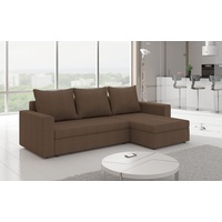 JVmoebel Ecksofa, Design Ecksofa Schlafsofa Bettfunktion Couch Leder Polster braun