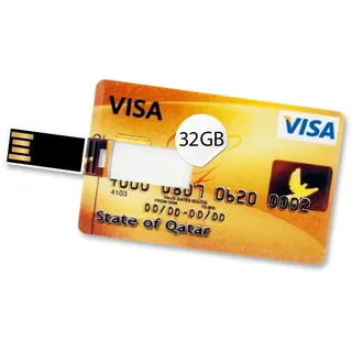 32GB Speicherkarte in Scheckkartenform Visa Card Gold USB Datenspeicher