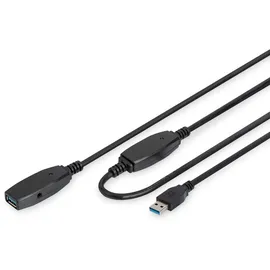 Digitus USB-A auf USB-A 10 m Schwarz