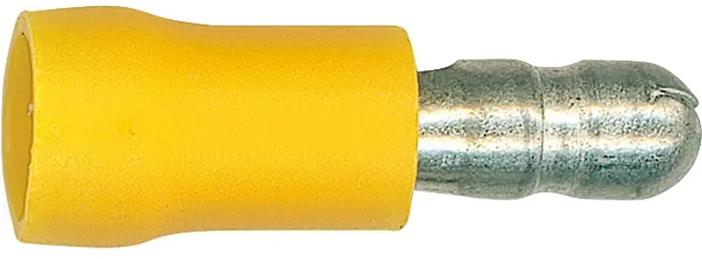 Rundstecker halbisoliert 4,0 mm2- 6,0 mm2, 5,0 mm Farbe gelb, 100 Stück WKK Befestigungsmaterialien