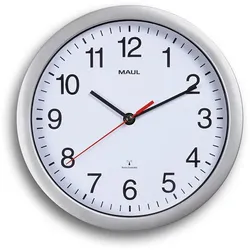 Jakob Maul GmbH MAUL Wanduhr MAULrun, Wand, Quarzuhr, Kreis, Silber, Weiß, Kunst
