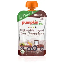 Pumpkin Spaß Quetschie mit Süßkartoffel, Joghurt, Trockenpflaume, Hafer bio