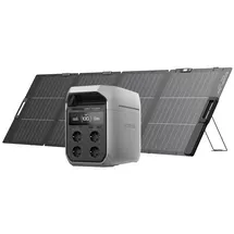 EcoFlow EF ECOFLOW DELTA 3 Plus Tragbare Powerstation 1 024 Wh mit 220 W Solarpanel, 1 000 W Solareingang, LiFePO4 Batterie, Solargenerator für Notstrom, Camping, Outdoor & Wohnmobil