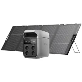 EcoFlow EF ECOFLOW DELTA 3 Plus Tragbare Powerstation 1 024 Wh mit 220 W Solarpanel, 1 000 W Solareingang, LiFePO4 Batterie, Solargenerator für Notstrom, Camping, Outdoor & Wohnmobil