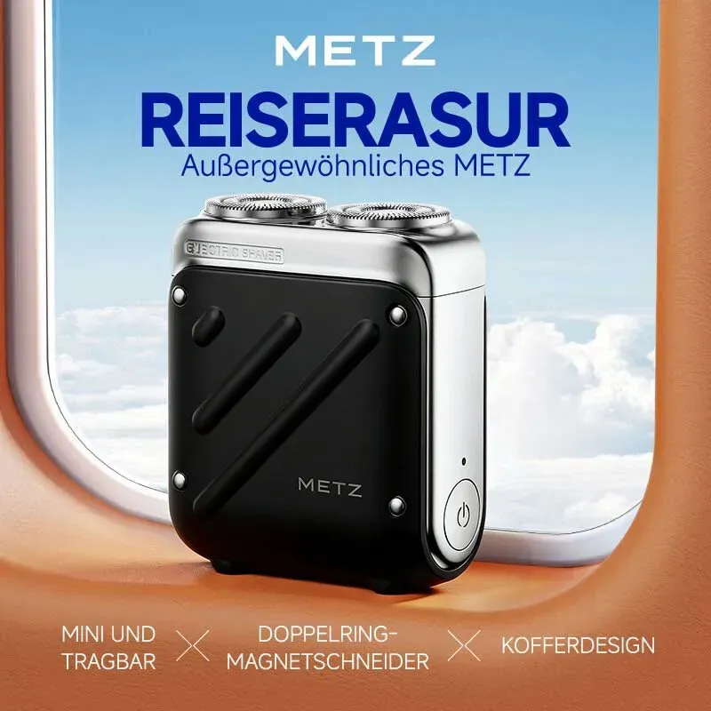 Metz Traveler Rasierapparat für Männer, mini & tragbar, vollständig wasserdicht, perfektes Qixi-Valentinstagsgeschenk für Freund, Ehemann und Vater