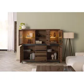 MASSIVMOEBEL24.DE Highboard Wildeiche 166x40x148 bianco geölt VILLANDERS #207