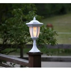 LED Solar Laterne 4in1 - Tisch/Boden/Wand - gelbe LED - Dämmerungssensor - weiß